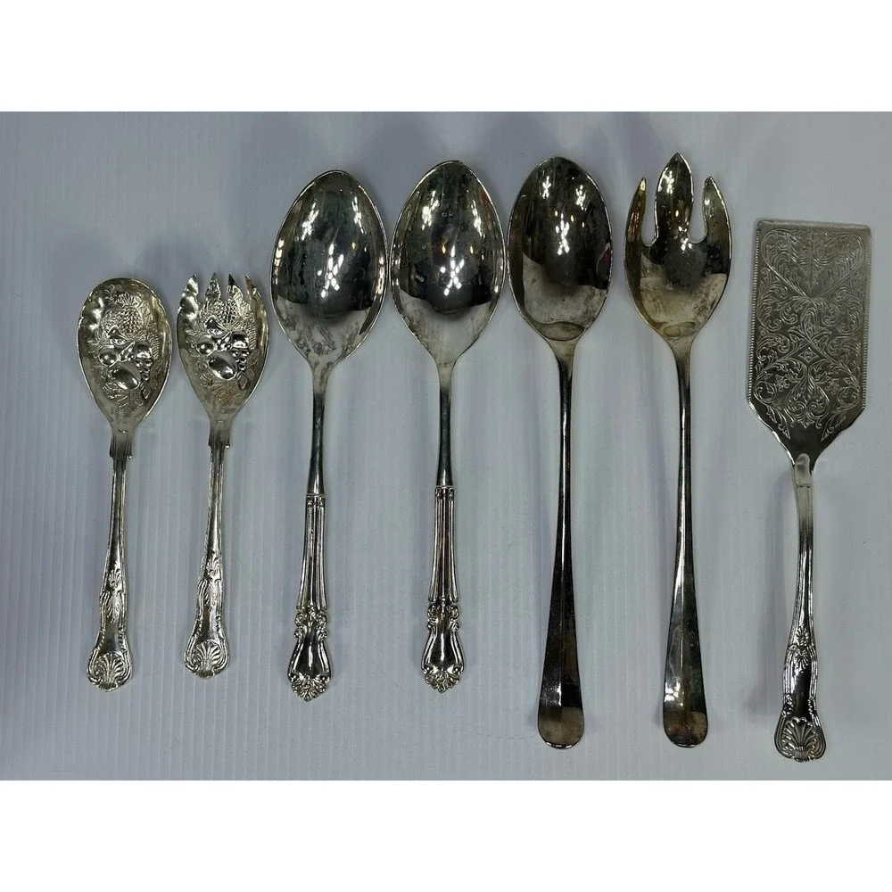 Vintage Mixed Lot 7‎ Silver Plated Serving Pieces